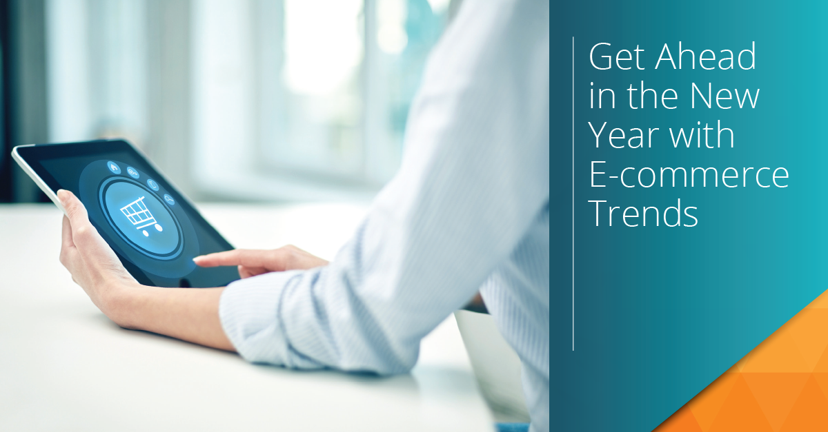 A person using a tablet for online shopping with text overlay that says 